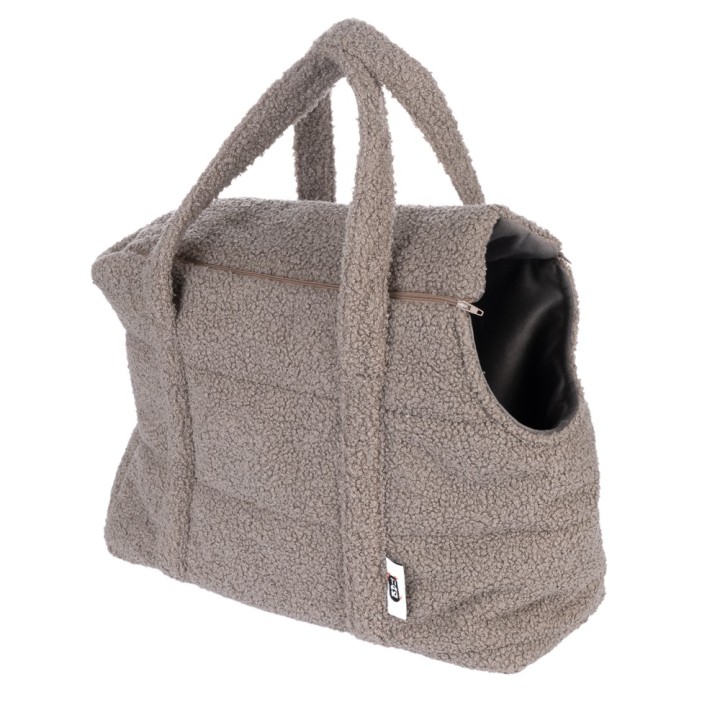 TIAKI Tragetasche Teddy für Hunde - taupe: ca. L 40 x B 20 x H 30 cm