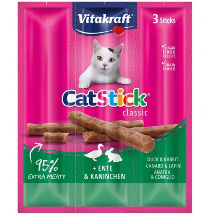 Vitakraft Katzensnack Cat Stick® + - Ente & Kaninchen