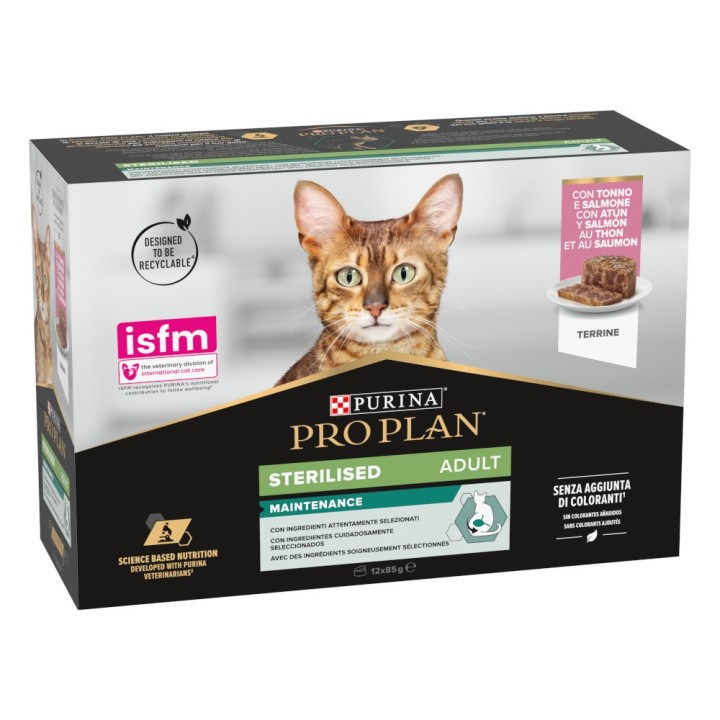 PURINA PRO PLAN Cat Sterilised Maintenance - Lachs & Thunfisch (12 x 85 g)