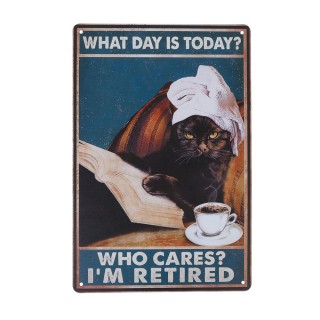 TIAKI Metallschild „Retired Cat“ - 1 Stück