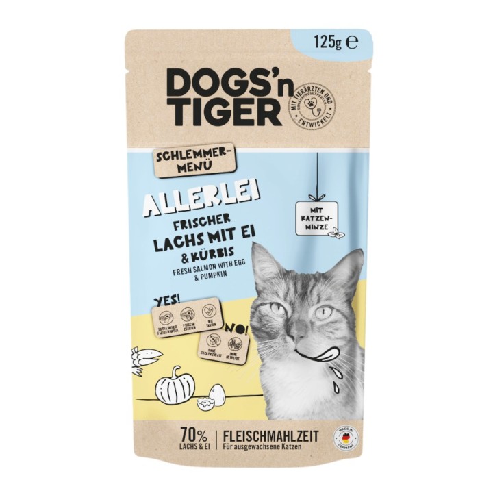 Dogs'n Tiger Cat 12 x 125 g - Lachs & Ei