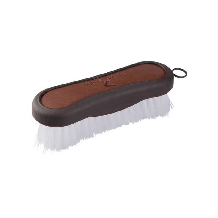 Pferdepflegebürste für den Kopf mit Ledergriff Horze Maddox