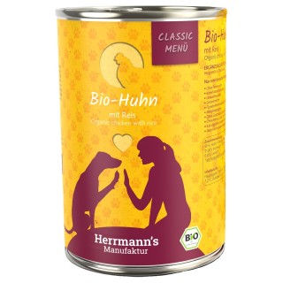 Herrmann's Classic Bio-Menü 6 x 400 g - Bio-Huhn mit Bio-Reis