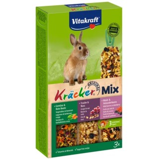 Vitakraft Kaninchenfutter Kräcker® Trio-Mix Gemüse, Nuss, Waldbeere - 3 Stk
