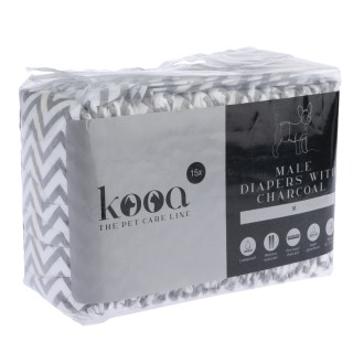 kooa Rüdenwindeln mit Holzkohle - M, 15 Stück