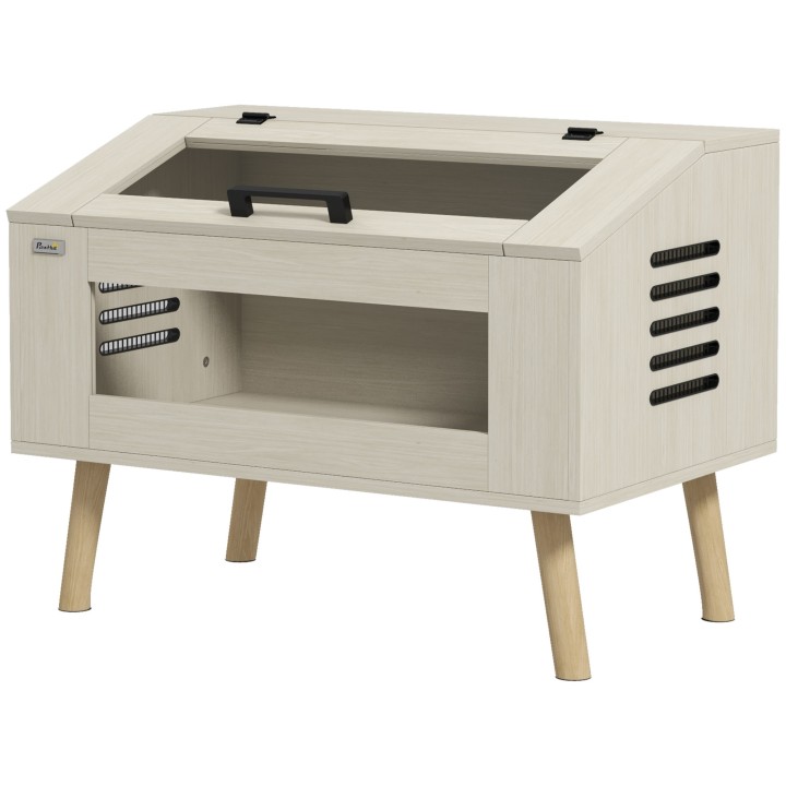 PawHut Terrarium für Reptilien mit Seitenbelüftung, 111L Schlangenterrarium mit gehärteten Glasfenstern, Deckel, 80 x 50 x 60