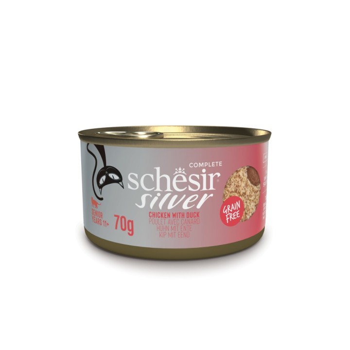 Schesir Silver Senior 12 x 70 g - Huhn & Ente