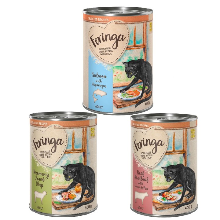 Feringa Selected Recipes 6 x 400 g - Mixpaket: Lamm, Rind, Lachs