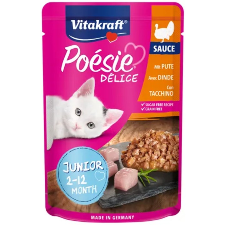 Vitakraft Katzennassfutter Poésie® Délice Sauce Junior + Putenbrust - 85 g