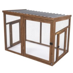 TIAKI Außengehege aus Holz - L 116 x B 78 x H 89,8 cm