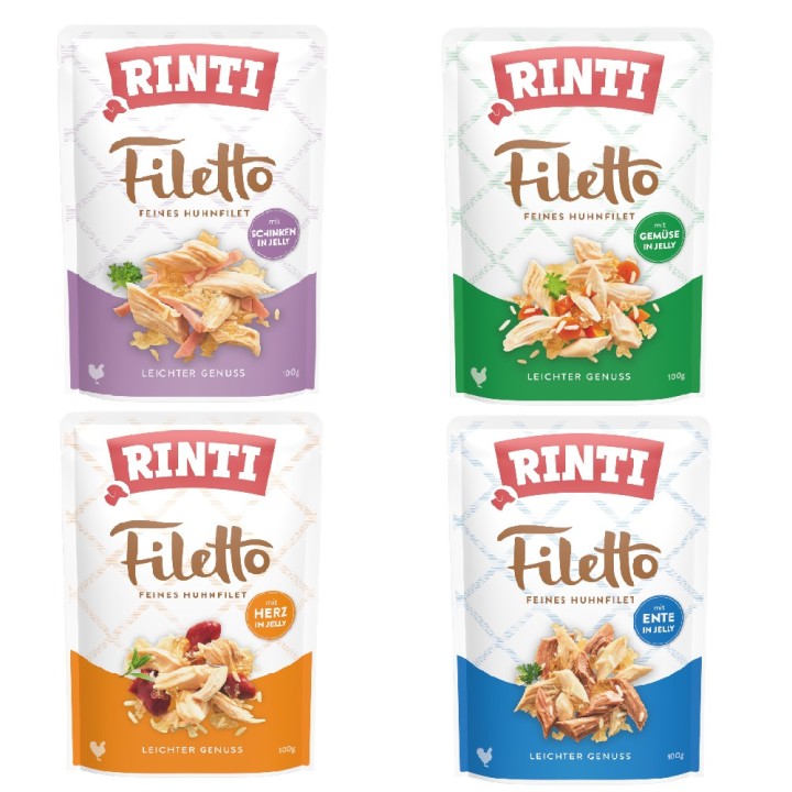 RINTI Filetto Pouch in Jelly 8 x 100 g - Mix (4 Sorten)