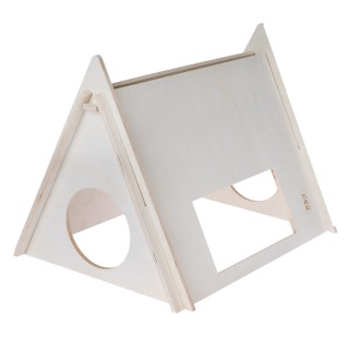 TIAKI Camping-Zelt aus Holz für Kleintiere - L 60 x B 47 x H 45 cm