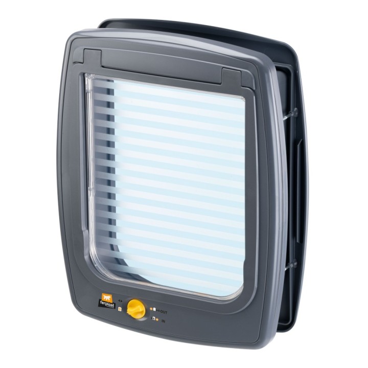 Ferplast Hunde- und Katzenklappe Swing 11 - Katzenklappe grau