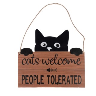 TIAKI Türschild "Cats Welcome, People Tolerated" - 1 Stück
