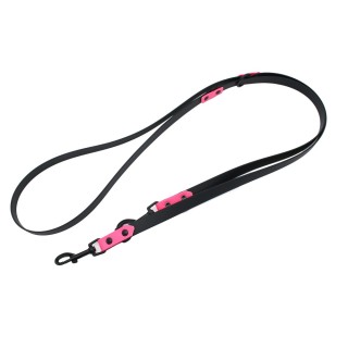 Heim Führleine genietet, schwarz / pink - 240 cm lang, 19 mm breit