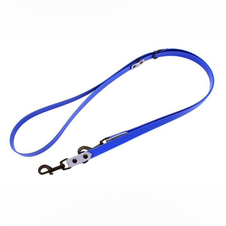 Heim Führleine genietet, blau / grau - 240 cm lang, 19 mm breit