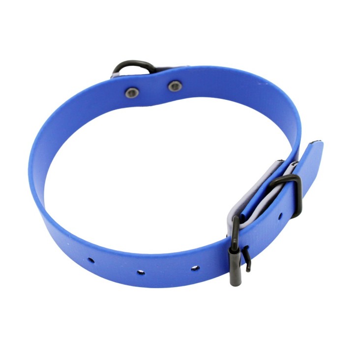 Heim Halsband zweifarbig genietet blau/grau - 40 cm lang, 25 mm breit