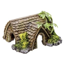 Chalet Aquarium Dekoration mit Pflanzen Nobby Pet