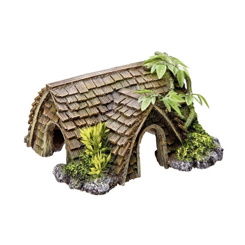 Chalet Aquarium Dekoration mit Pflanzen Nobby Pet