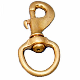 Karabinerhaken für Pferde groß Zuglasche mit Drehauge Messing Tattini