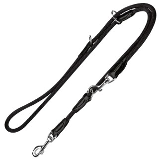 HUNTER verstellbare Führleine Freestyle, schwarz - 200 cm lang, Ø 10 mm