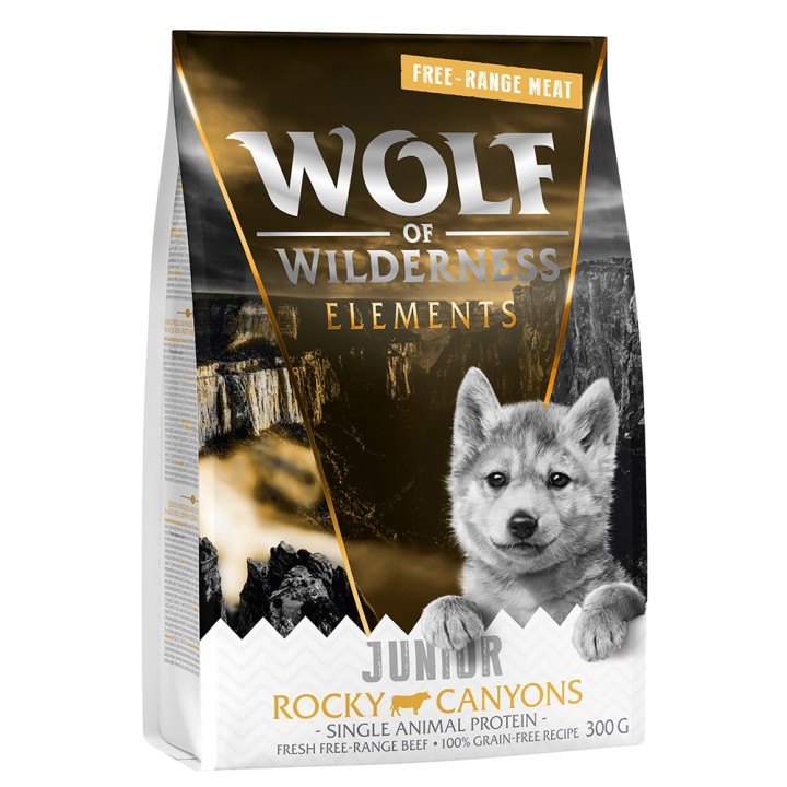 Wolf of Wilderness JUNIOR Sensitiv "Rocky Canyons" Freiland-Rind - getreidefrei - 300 g
