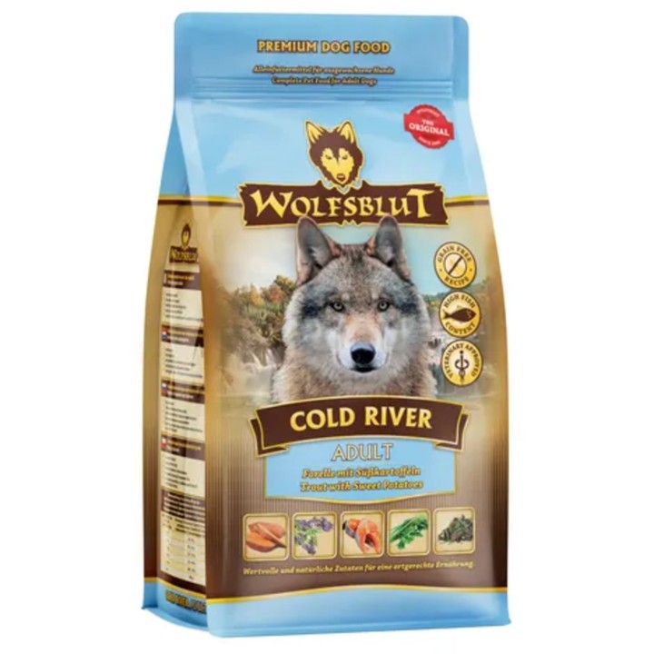 WOLFSBLUT Hundetrockenfutter Cold River Forelle & Süßkartoffel - 500 g