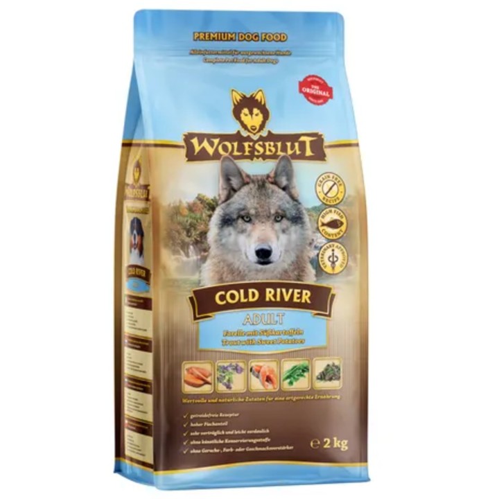 WOLFSBLUT Hundetrockenfutter Cold River Forelle & Süßkartoffel - 2 kg