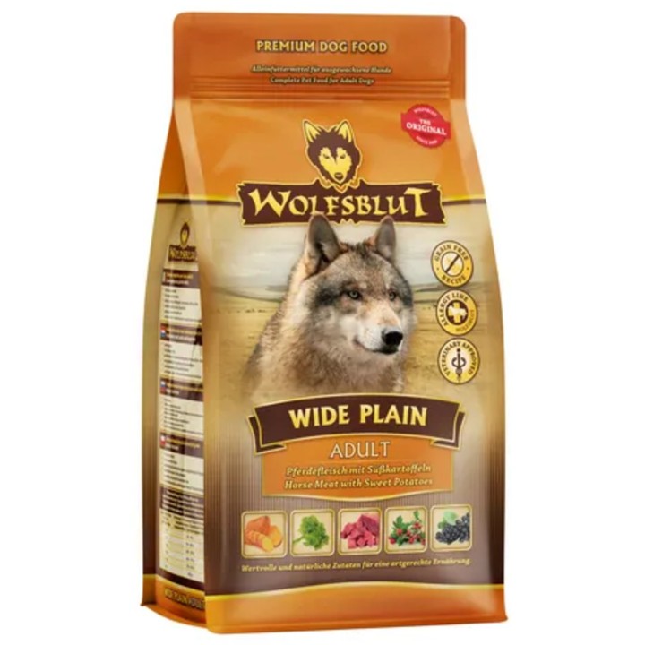 WOLFSBLUT Hundetrockenfutter Wide Plain Pferdefleisch & Süßkartoffel - 500 g