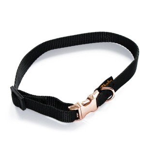 Heim Halsband geriegelt Rosé, schwarz - 30 - 50 cm Halsumfang, 18 mm breit