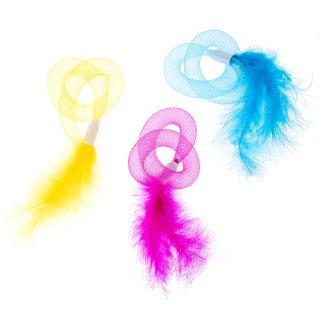 TIAKI Katzenspielzeug-Set Röhrchen mit Federn - 3er Set