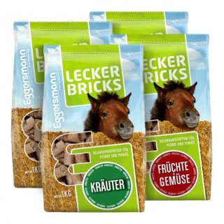 Eggersmann Lecker Bricks 4er Set - Kräuter, Früchte + Gemüse Belohnungsfutter