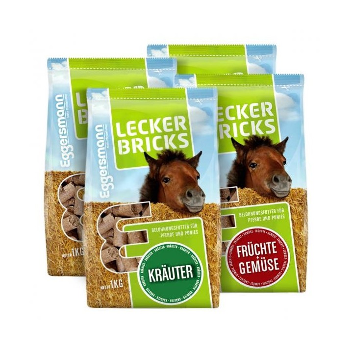 Eggersmann Lecker Bricks 4er Set - Kräuter, Früchte + Gemüse Belohnungsfutter