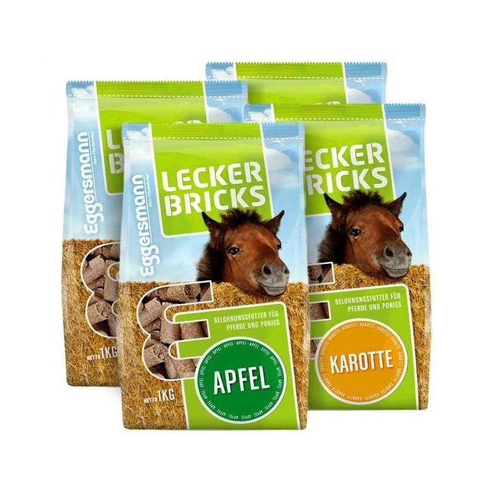 Eggersmann Lecker Bricks 4er Set - Apfel, Karotte Belohnungsfutter