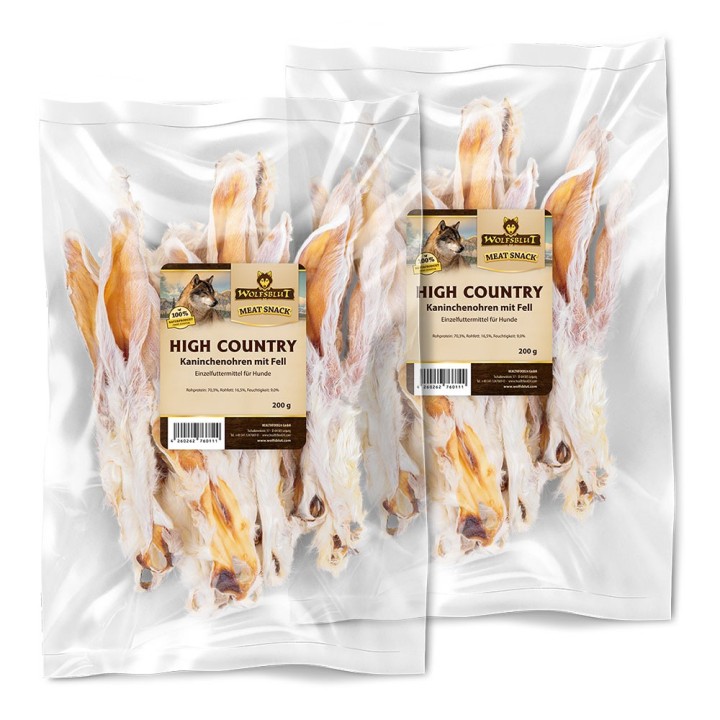 Wolfsblut | High Country Kaninchenohren | Kauartikel | 2 x 200 g