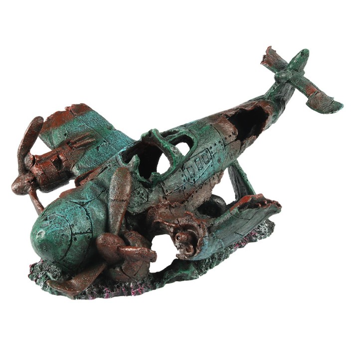 Aquariumdekoration gesunkenes Flugzeug Aqua Della