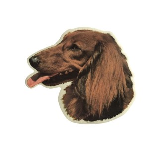 Langhaar Aufkleber Difac Teckel (x2)