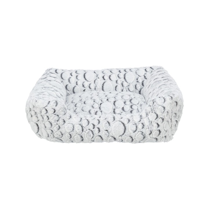 Trixie Korb Mila, quadratisch - Plüsch - 100 x 70 cm - Weiß/Grau