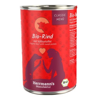 Herrmann's Classic Bio-Menü 6 x 400 g - Bio-Rind mit Bio-Süßkartoffeln