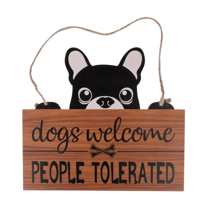 TIAKI Türschild "Dogs Welcome, People Tolerated" - 1 Stück