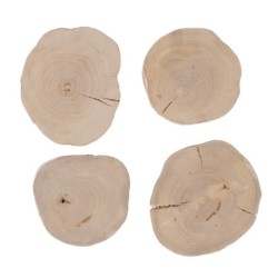 TIAKI Kaffeeholz-Knabberscheiben - 4er Set Ø 6-10 cm