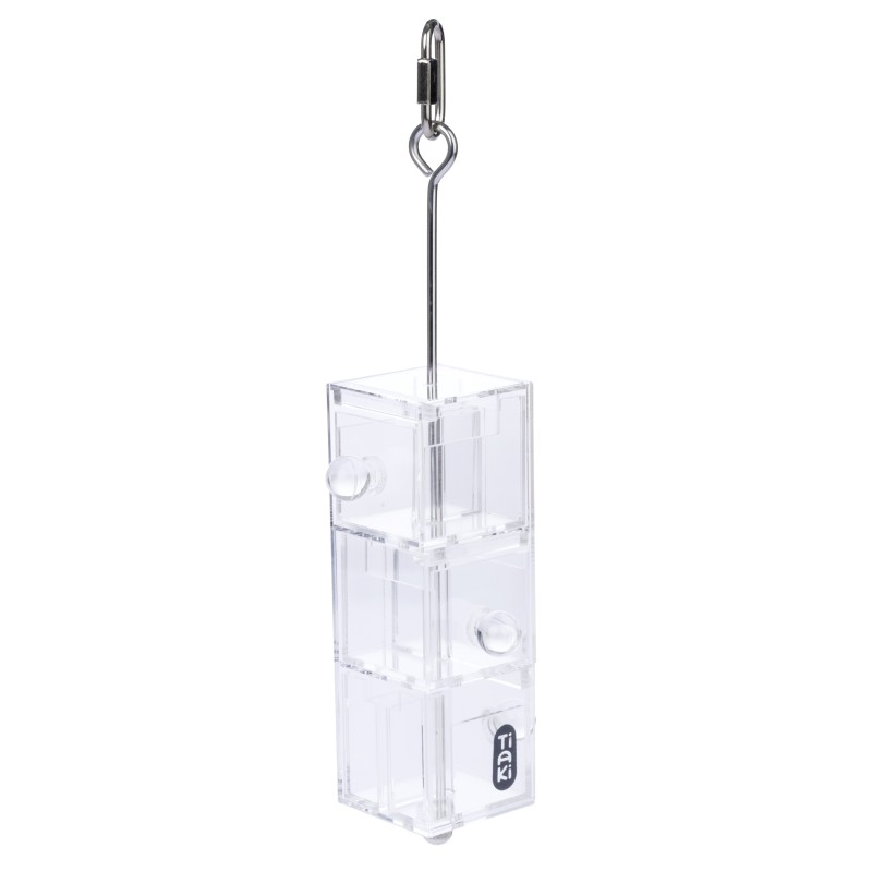 TIAKI Intelligenzspielzeug 3 Schubladen für Vögel - L 5,5 x B 7 x H 29,5 cm