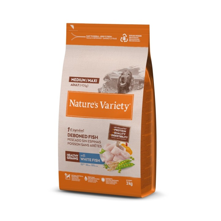Nature's Variety Healthy Grains Adult Medium/Maxi Weißfisch - 3 kg