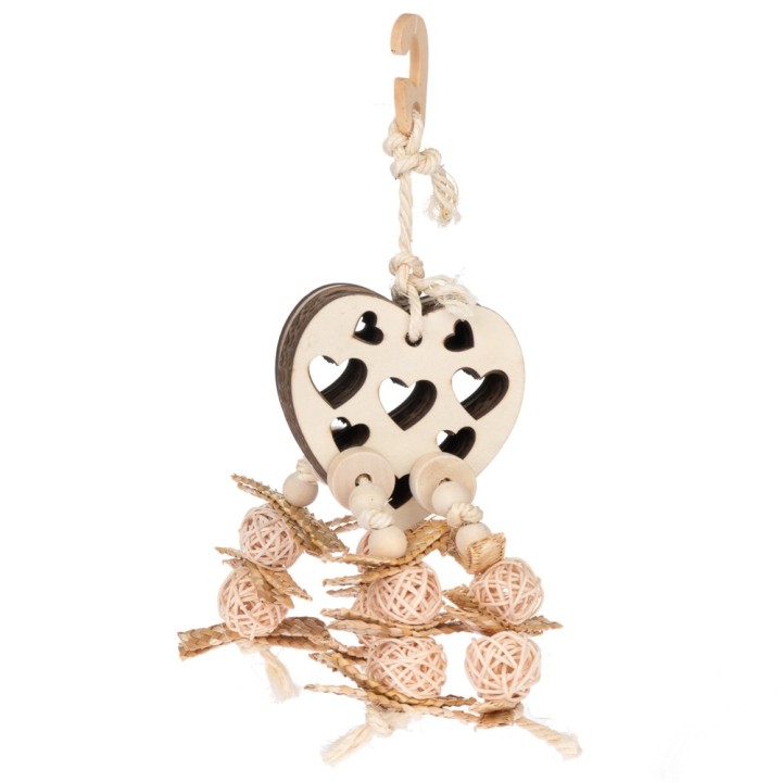 TIAKI Snackspielzeug Herz für Vögel - ca. L 30 x B 10 x H 9 cm