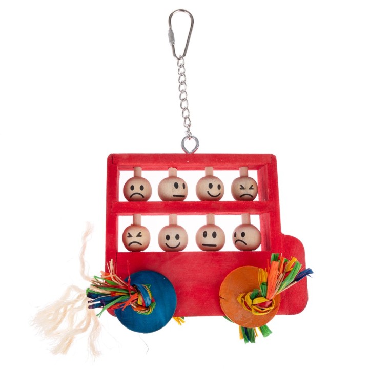 TIAKI Holzspielzeug Doppeldeckerbus für Vögel - L 13 x B 11,5 x H 3 cm