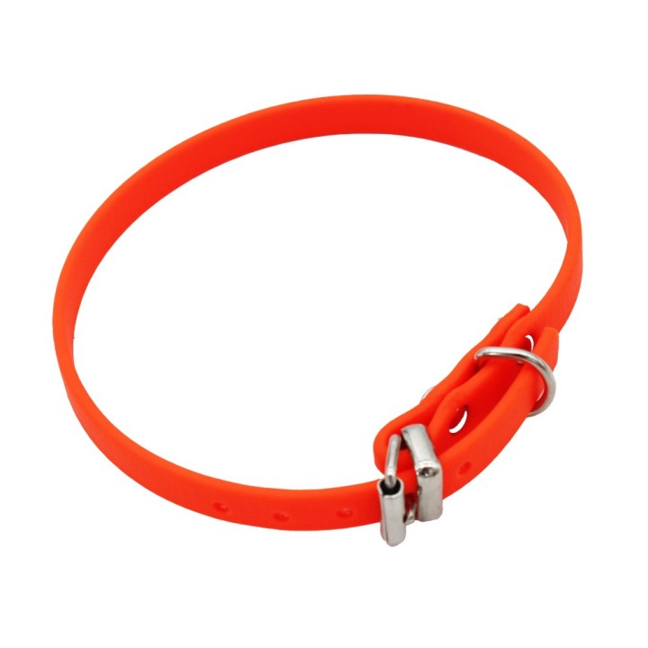 Heim Biothane®-Halsband genietet, leuchtorange - 24 - 31 cm Halsumfang, 9 mm breit