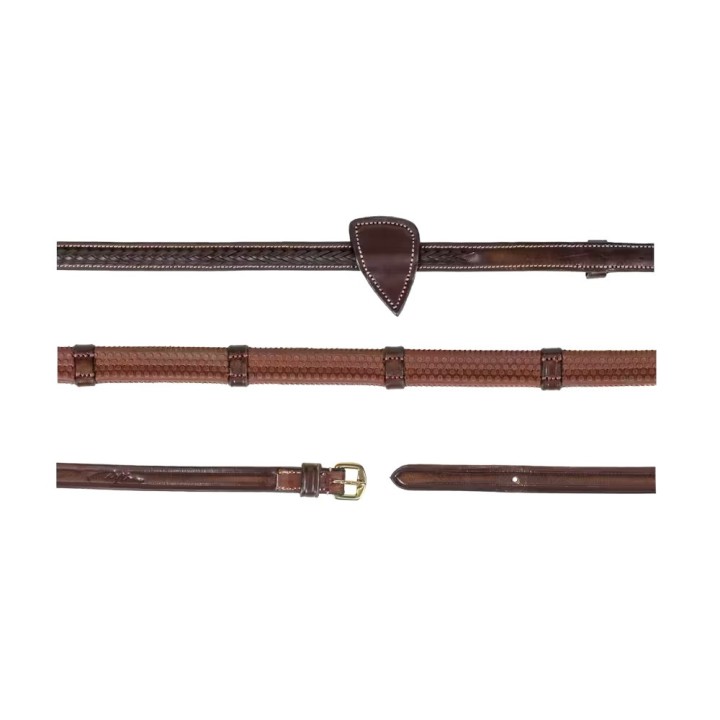 Gummizügel für Pferde mit 7 Stoppern und geflochtenem Abschluss Dy’on