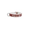 Schecker - MyName Leder-Halsband, rot [30 cm x 15 mm - Buchstabentyp: Kristall]