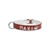 Schecker - MyName Leder-Halsband, rot [40 cm x 20 mm - Buchstabentyp: Kristall]