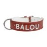 Schecker - MyName Leder-Halsband, rot [50 cm x 35 mm - Buchstabentyp: Kristall]